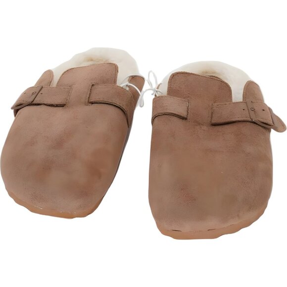Journee Collection Ardenn Faux Fur Tan Clog Slippers Women US 10 - Picture 5 of 6